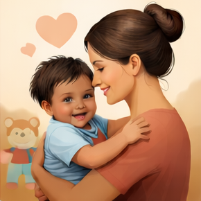 Babysitter and child