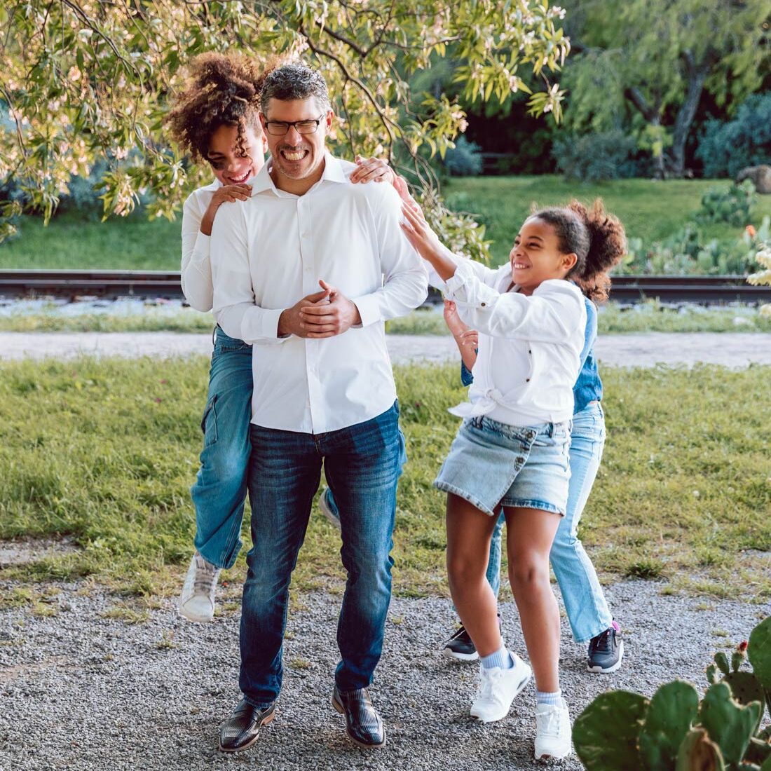 Happy Family playing in the park