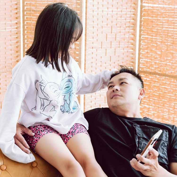 Dad and Daughter talking
